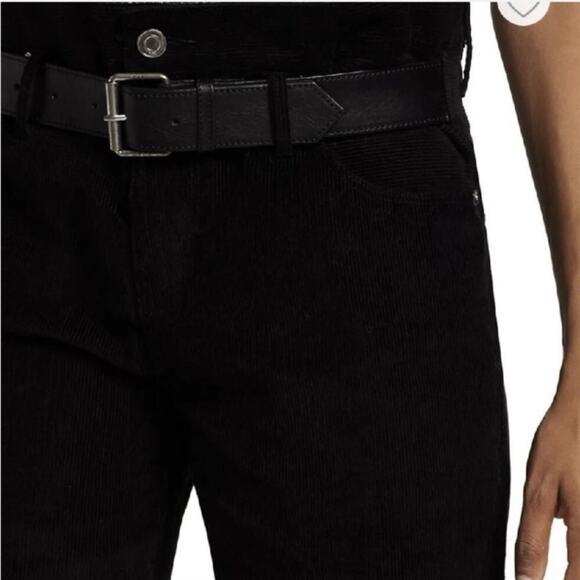 NWT RtA Black Corduroy Dexter Belted High Waist Boyfriend Pants size XXS - Picture 2 of 10